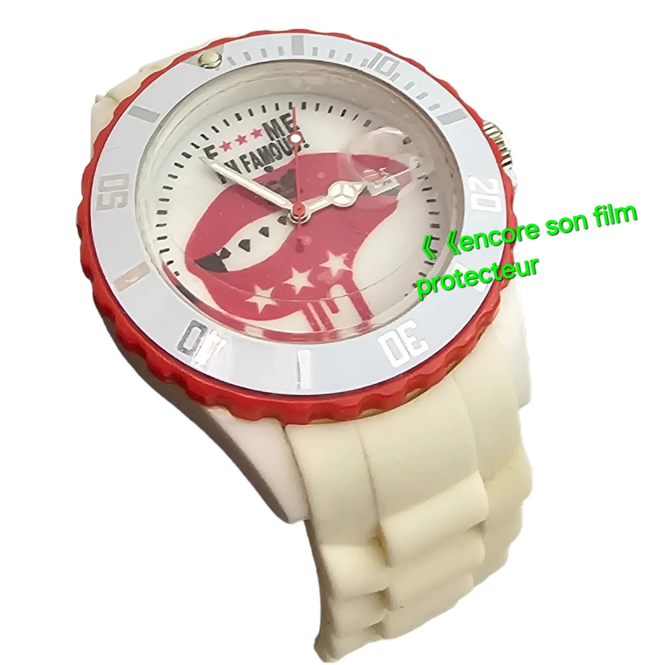 Montre Mixte -ICE Watch FAMOUS -F*** ME I'M - White lips - Big Big - Cadran Blanc - Bracelet Silicone Blanc 