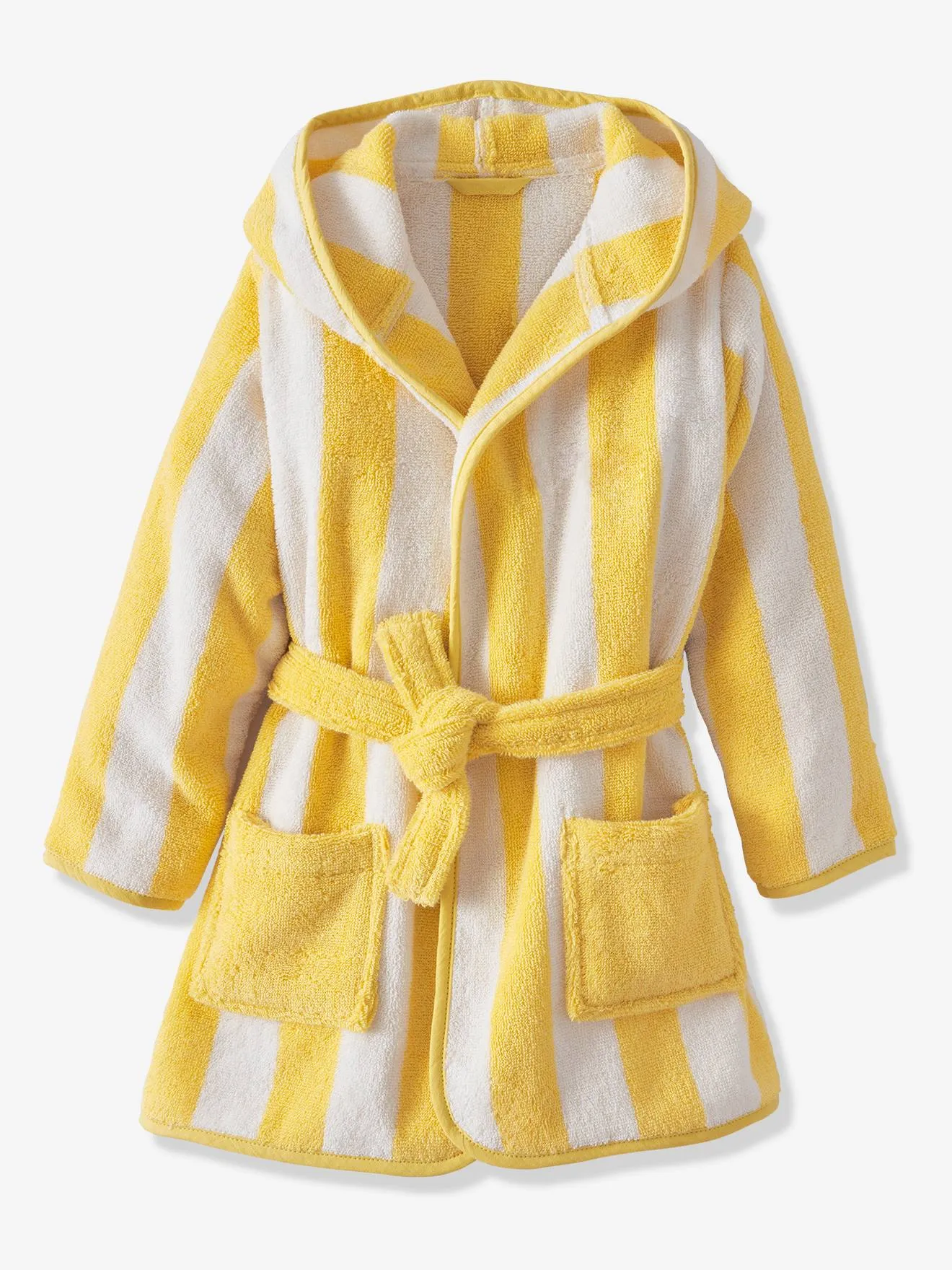 Peignoir de bain enfant rayures TRANSAT rayé jaune - Vertbaudet