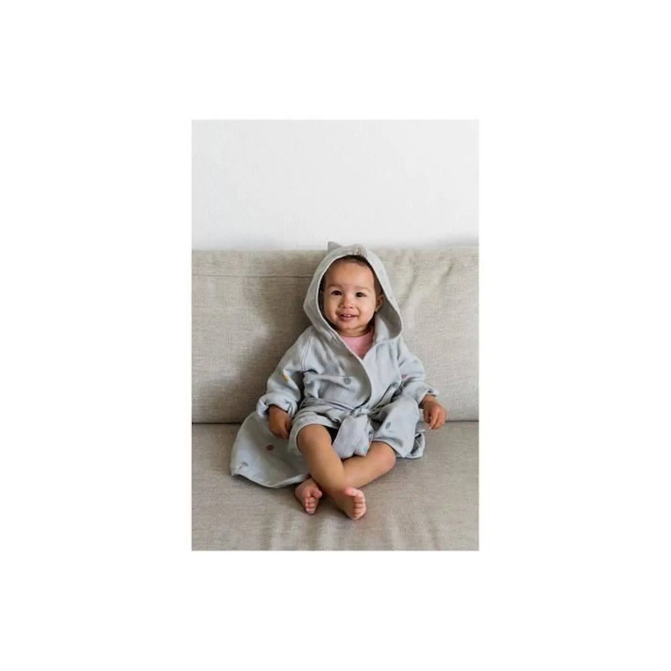 Peignoir en moussline pour enfant 100% coton gris - Kindsgut