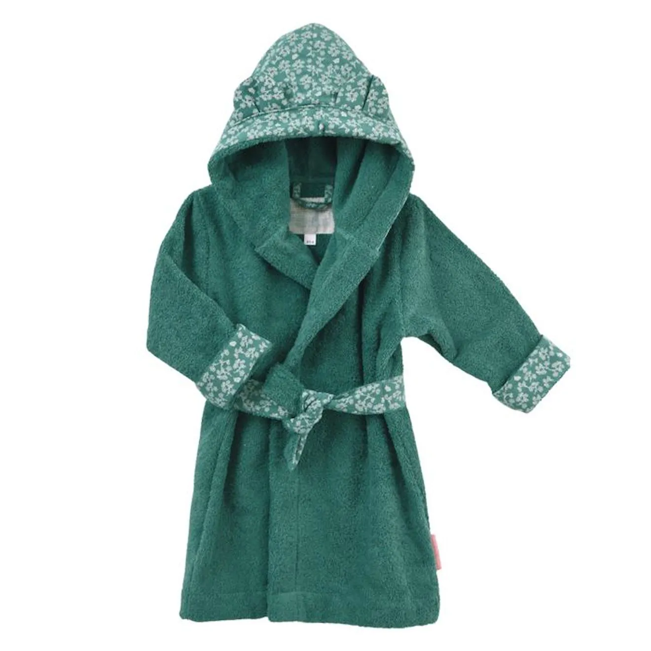 Peignoir enfant coton bio* Mahé - 2/3 ans vert - Little Crevette