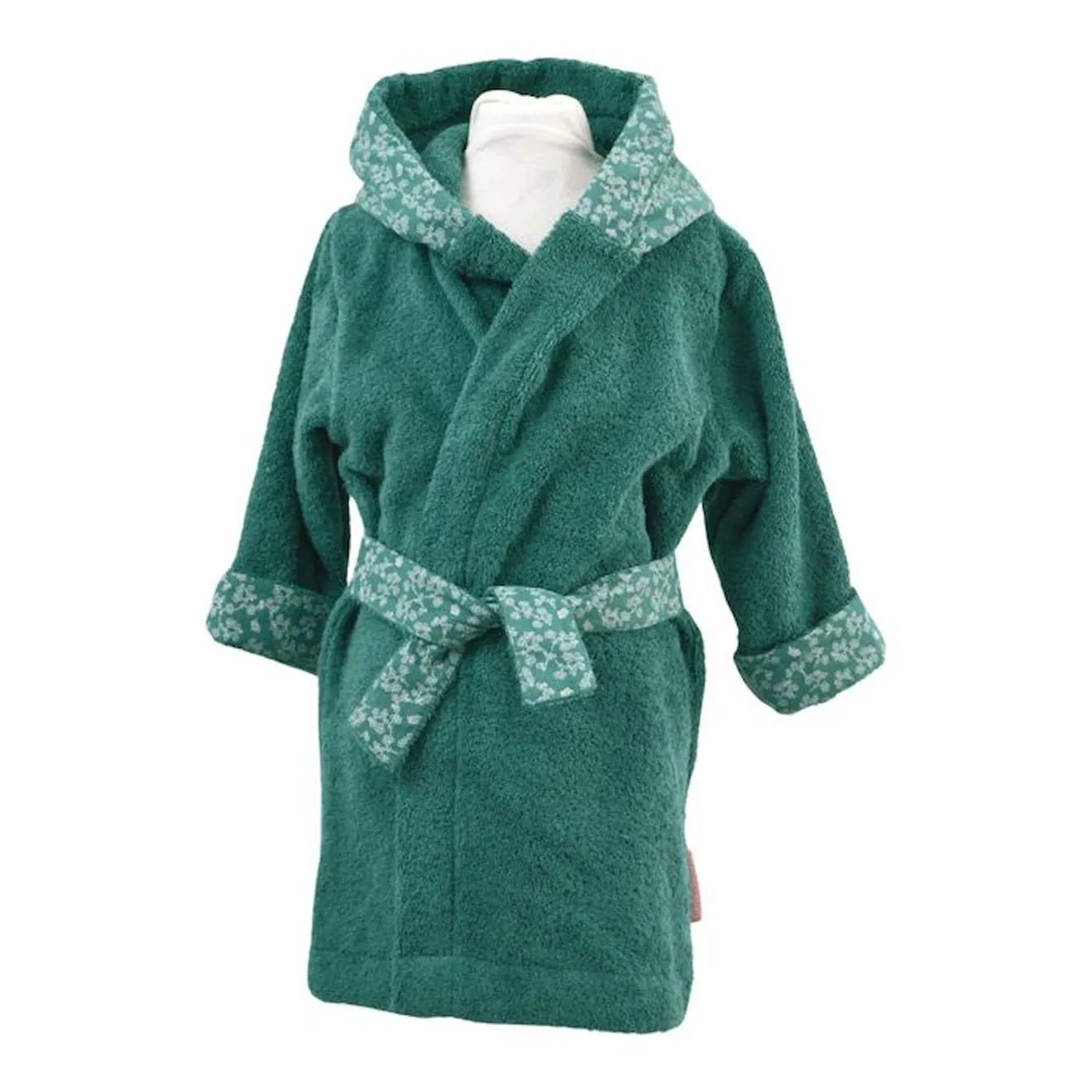 Peignoir enfant coton bio* Mahé - 2/3 ans vert - Little Crevette