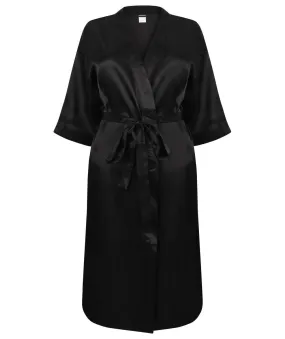 Peignoir kimono en satin - femme - TC054 - noir 