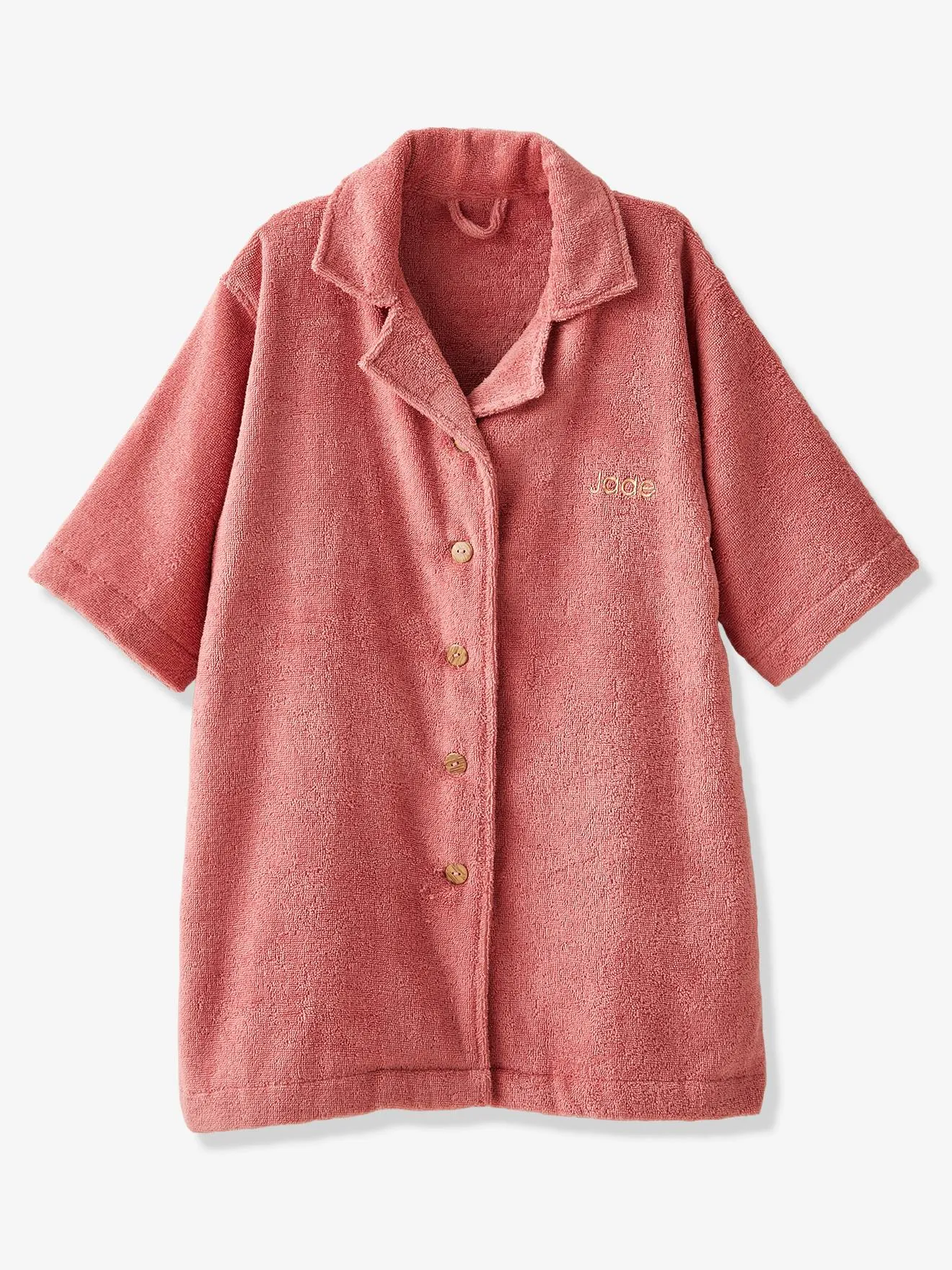 Peignoir Oversize enfant avec coton recyclé personnalisable bois de rose - Vertbaudet