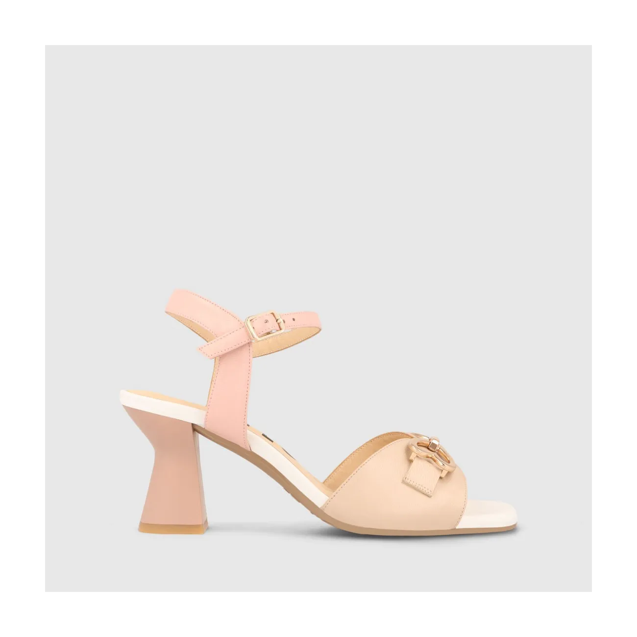 Sandales à talon femme en cuir de couleur rose, blanches et de couleur beige | LODI Chaussures pour femme en ligne.