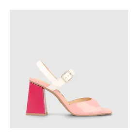 Sandales à talon femme en cuir verni de couleur rose | LODI Chaussures pour femme en ligne.