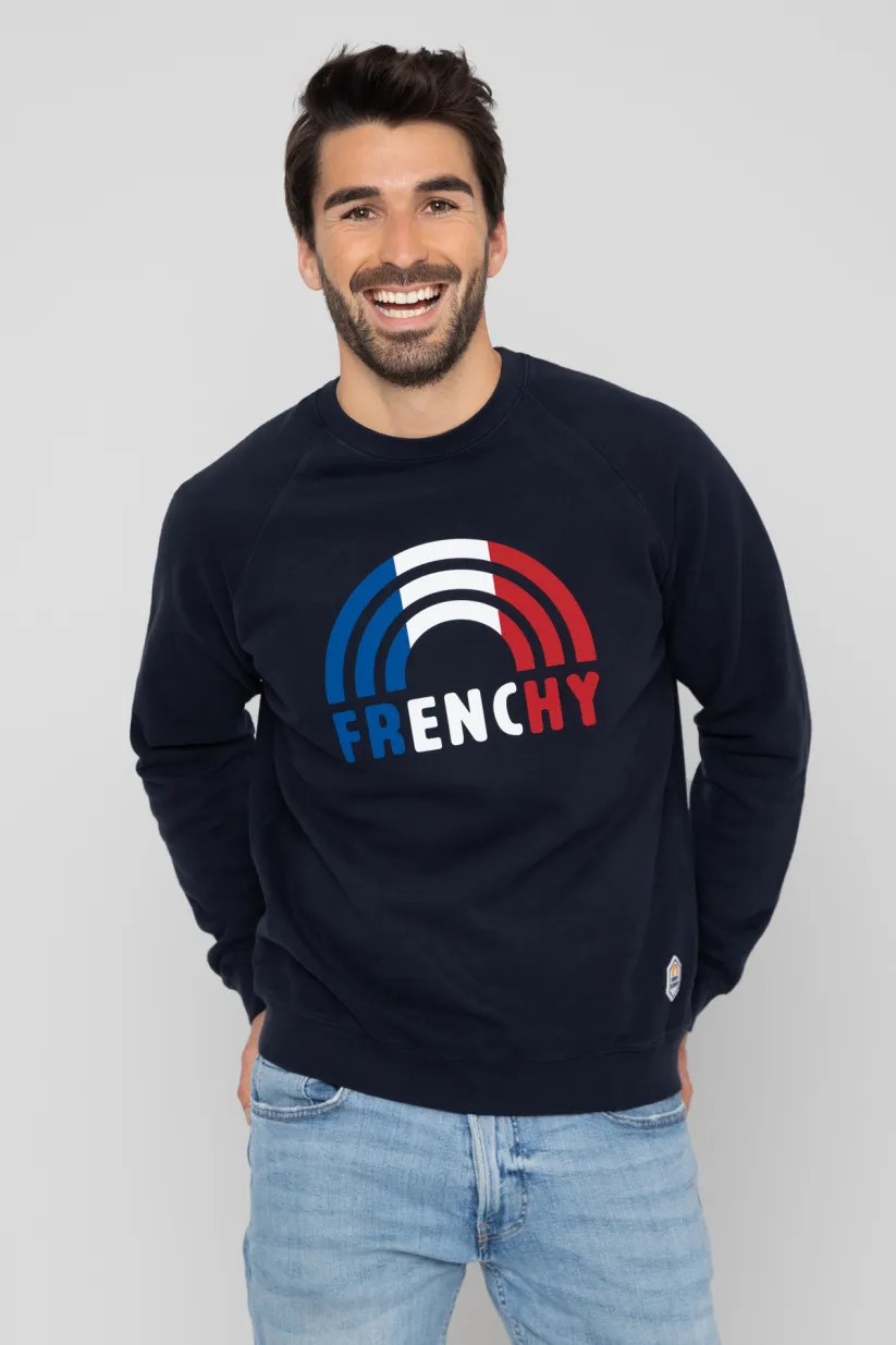 Sweat FRENCHY TRICOLORE homme en molleton premium 100% coton tout doux, imprimé / brodé dans notre atelier à Bordeaux.