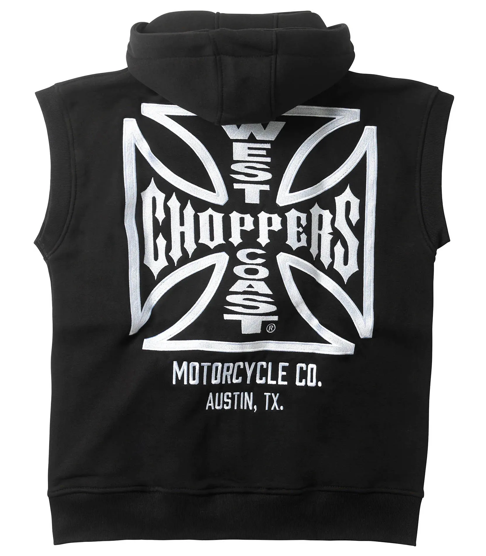 Sweat sans manche zippé West Coast Chopper OG ATX noir