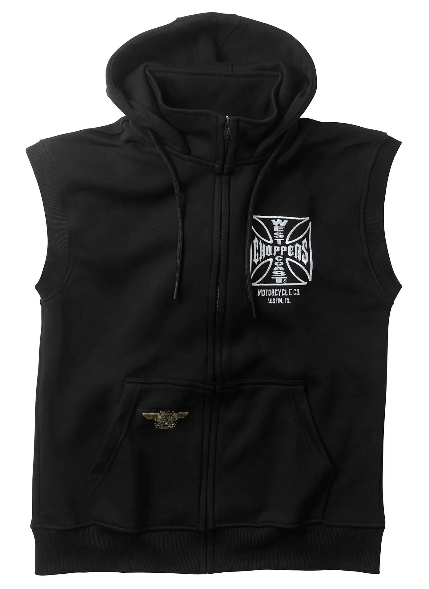 Sweat sans manche zippé West Coast Chopper OG ATX noir