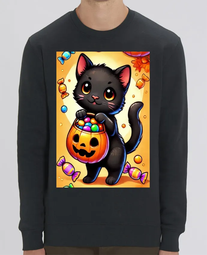 Sweat-shirt Black cat, asking for candy on Halloween Par ChicadeLuzLunar