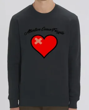 Sweat-shirt Coeur Fragile Par funky-dude