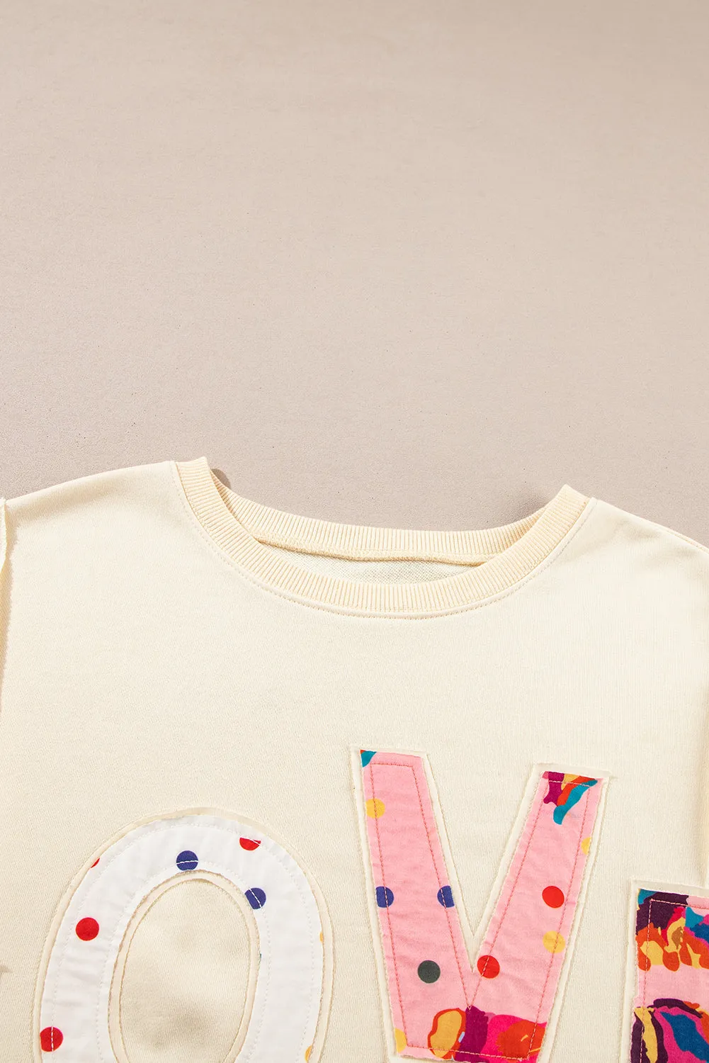 Sweat-shirt oversize graphique LOVE PATCH abricot *