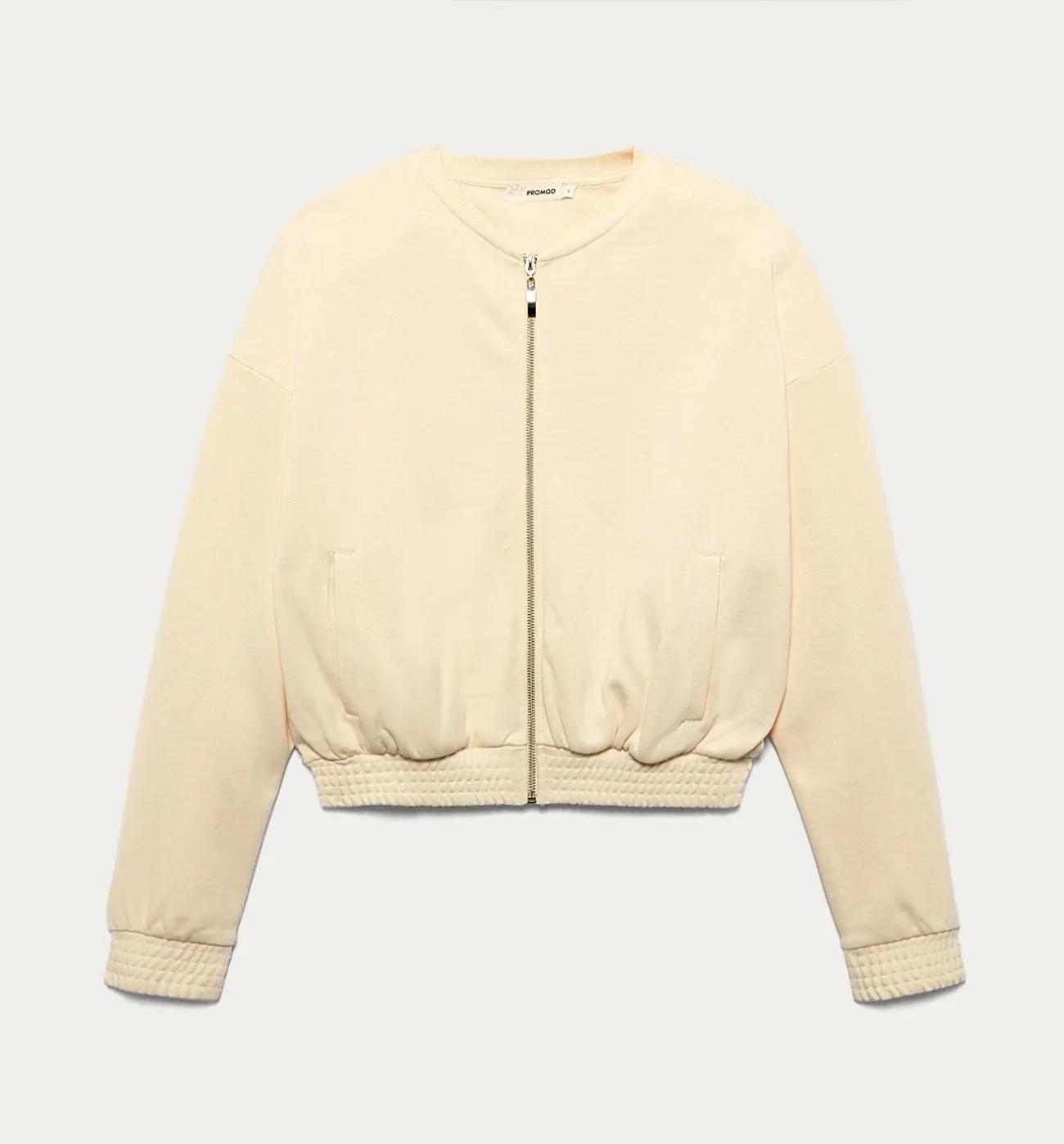 Sweat-shirt zippé Femme - Beige