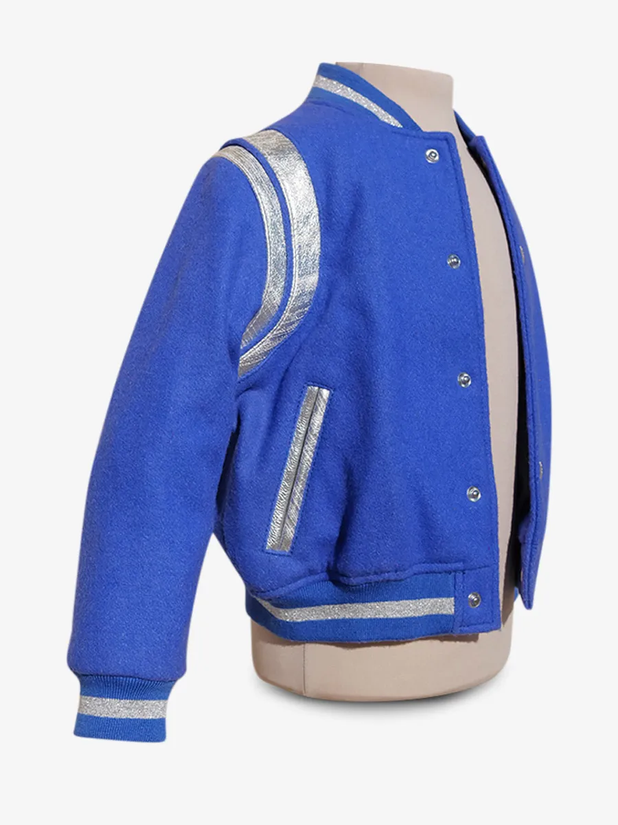 TEDDY BLOUSON CUIR ET TISSUS  LeTeddy 50's Enfant Bleu Vif