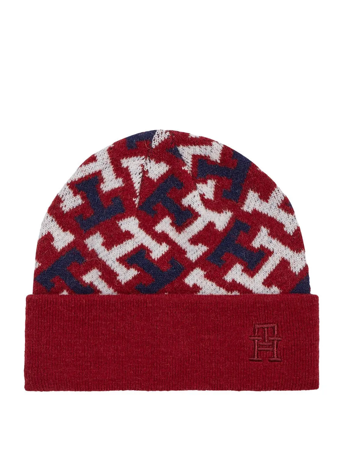 Tommy Hilfiger Iconic Monogram Bonnet Avec Logo Et Revers Rouge - Achetez À Prix Outlet!