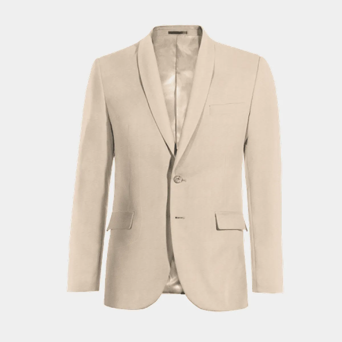 Veste beige col châle essentiel