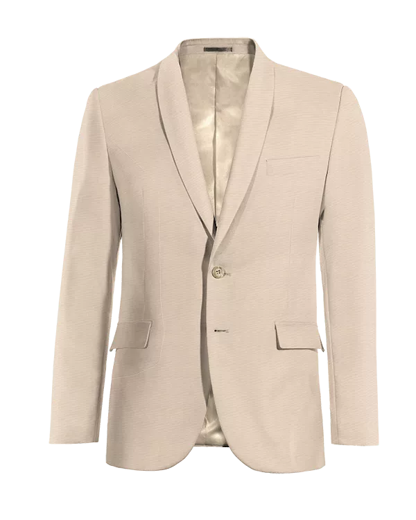 Veste beige col châle essentiel