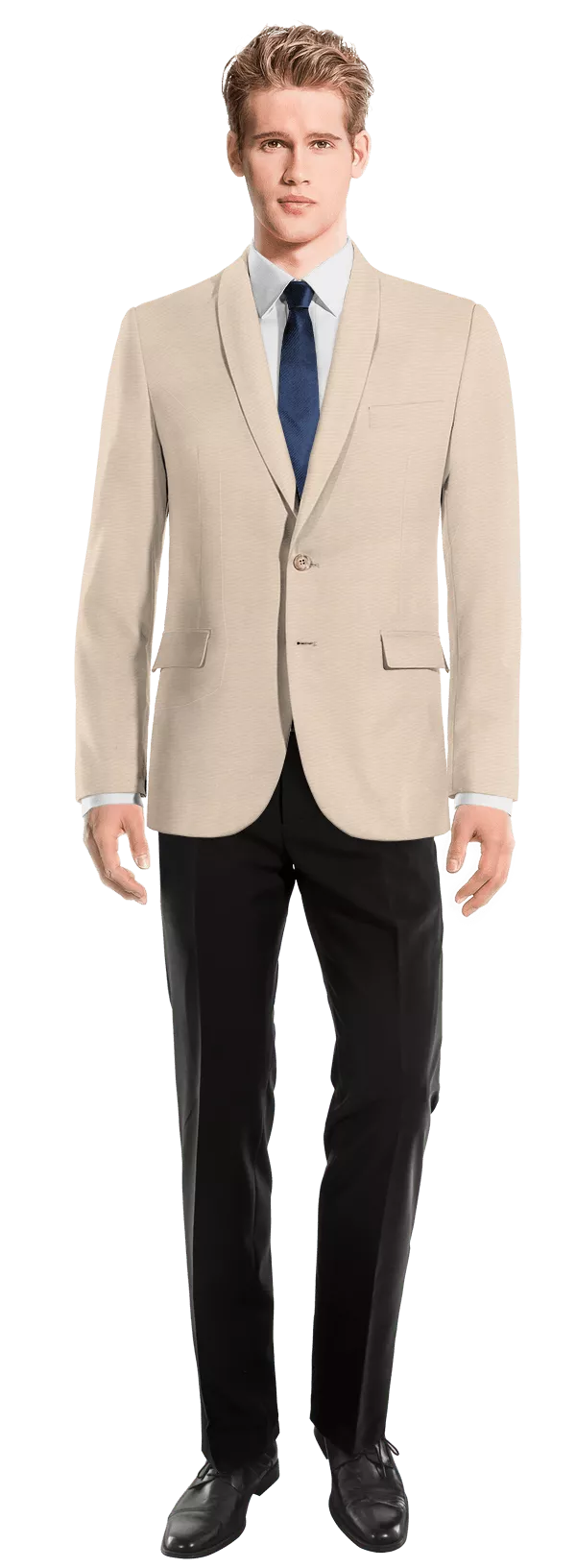 Veste beige col châle essentiel