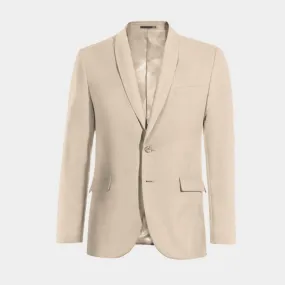 Veste beige col châle essentiel