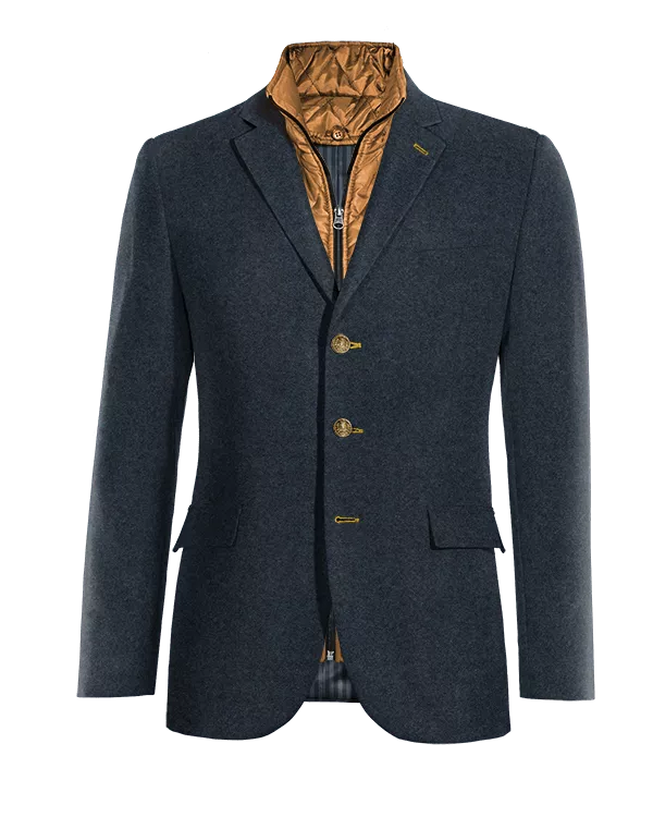 Veste bleu marine en donegal tweed essentiel