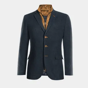 Veste bleu marine en donegal tweed essentiel