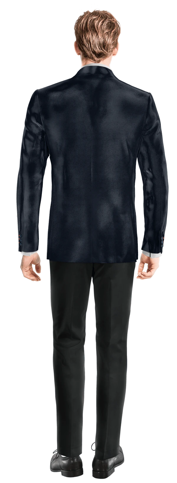 Veste bleu marine en velours slim fit