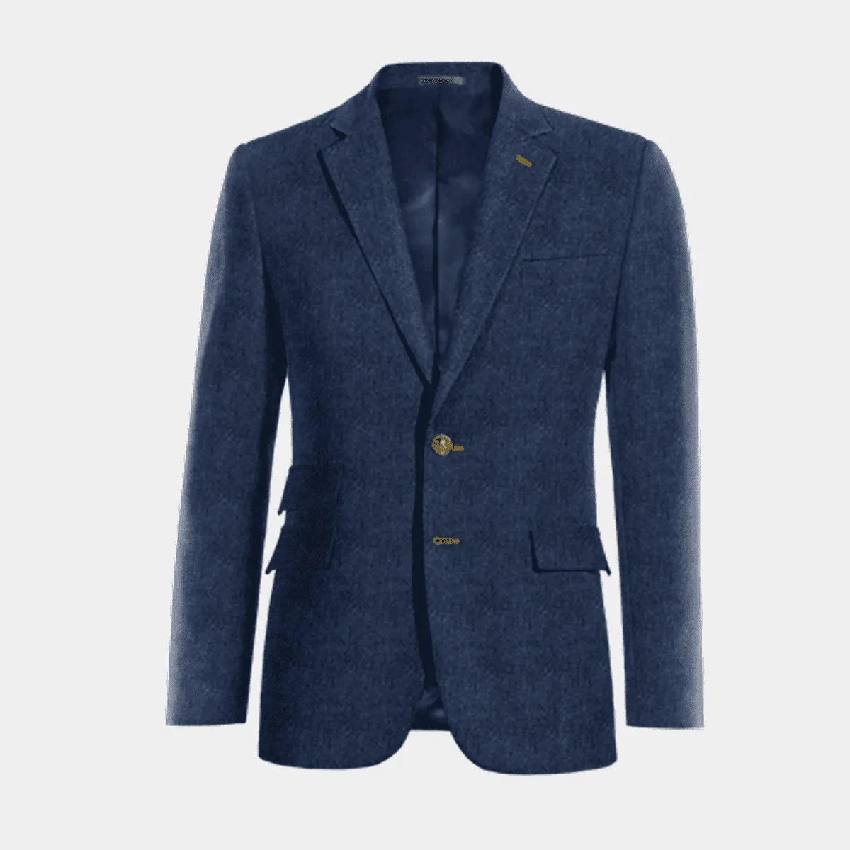 Veste bleu roi chevrons en tweed essentiel