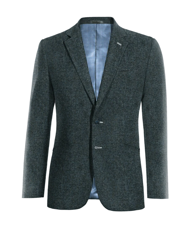 Veste bleue en donegal tweed slim fit