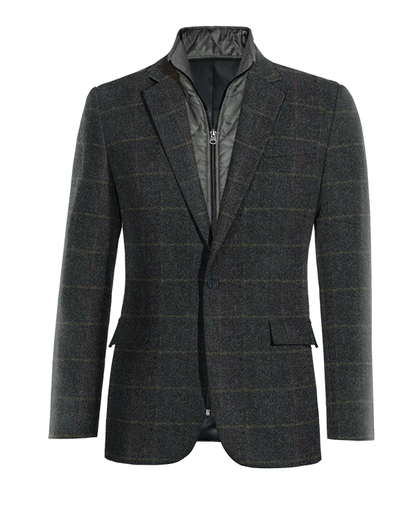 Veste bleue à carreaux en tweed édition limitée