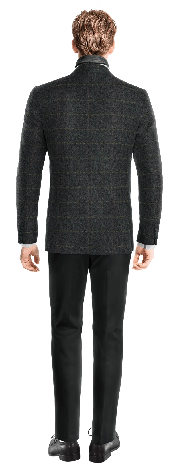 Veste bleue à carreaux en tweed édition limitée