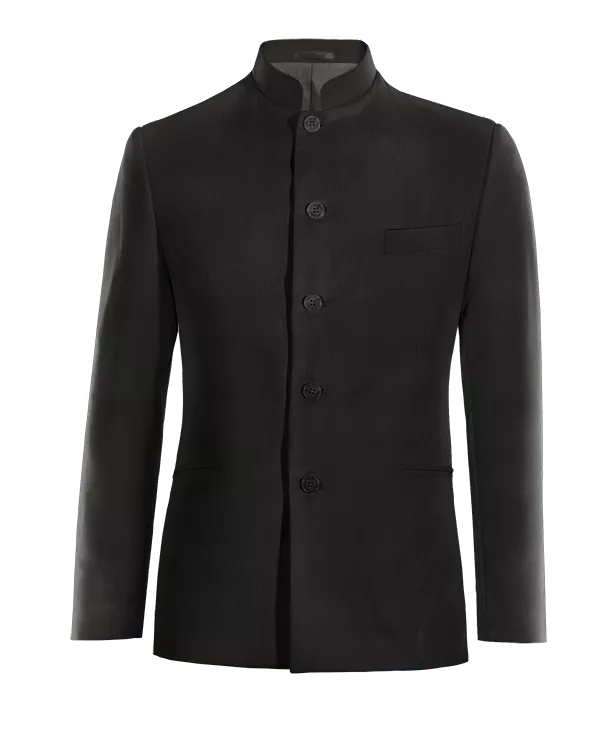 Veste col mandarin noir essentiel