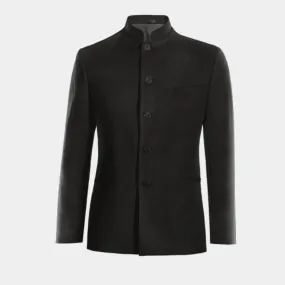 Veste col mandarin noir essentiel