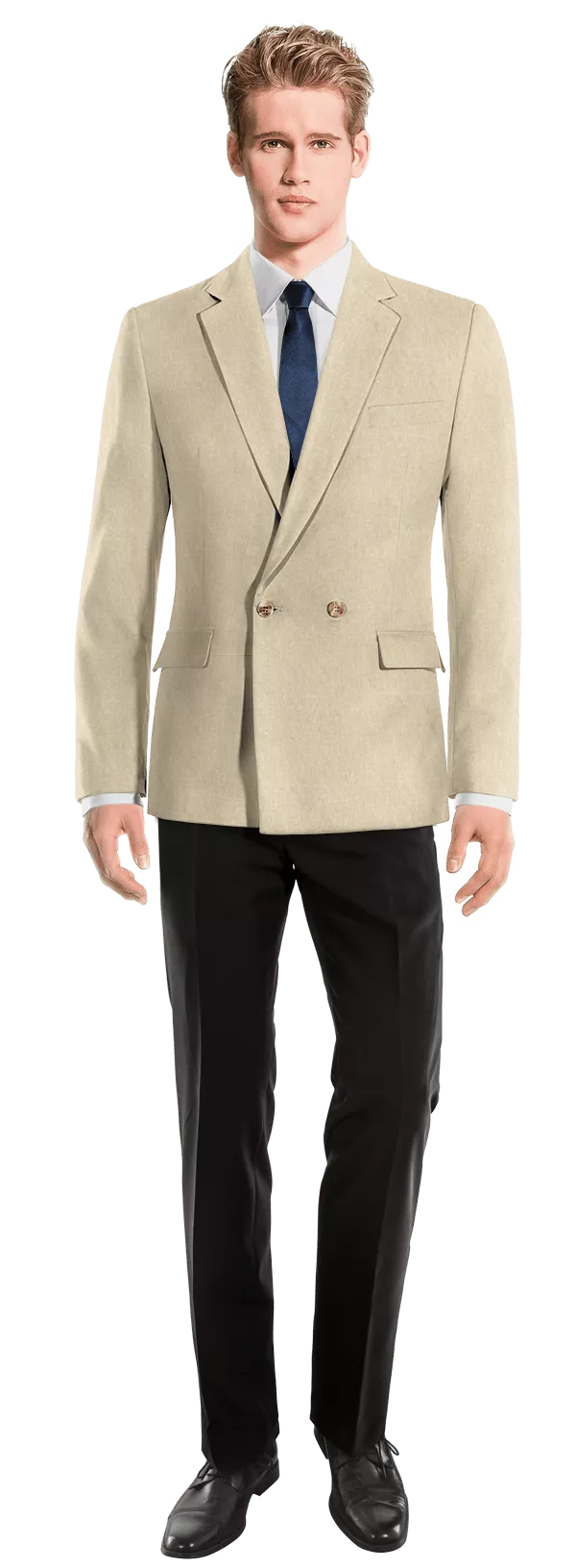 Veste croisée beige en lin essentiel