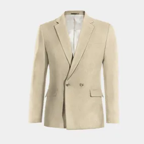 Veste croisée beige en lin essentiel