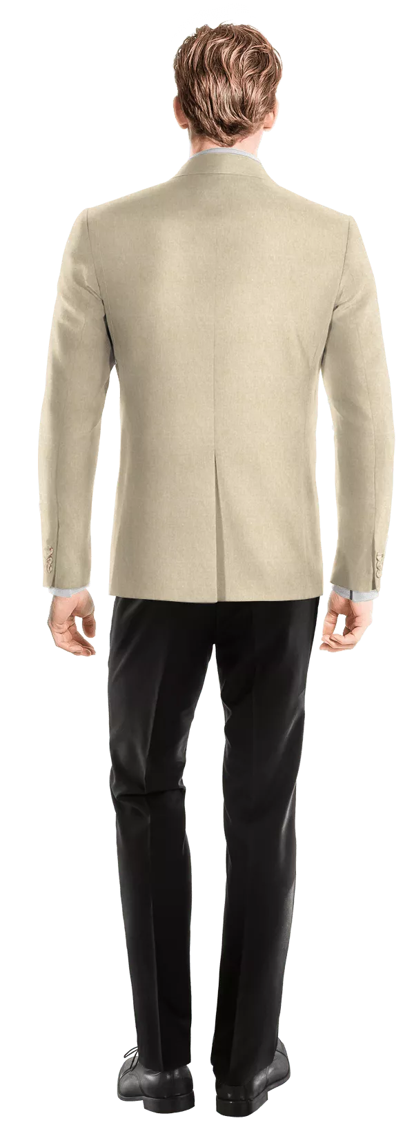 Veste croisée beige en lin essentiel