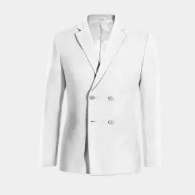 Veste croisée blanc neige en lin essentiel