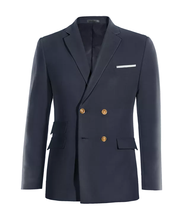 Veste croisée bleu marine slim fit avec pochette