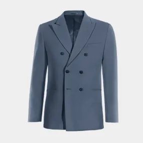 Veste croisée bleu revers en pointe essentiel