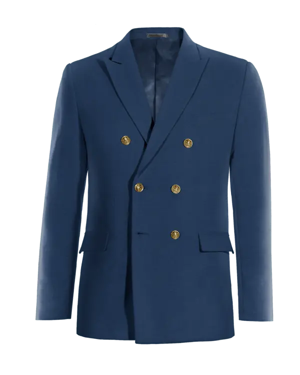 Veste croisée bleu roi revers en pointe édition limitée