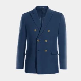 Veste croisée bleu roi revers en pointe édition limitée