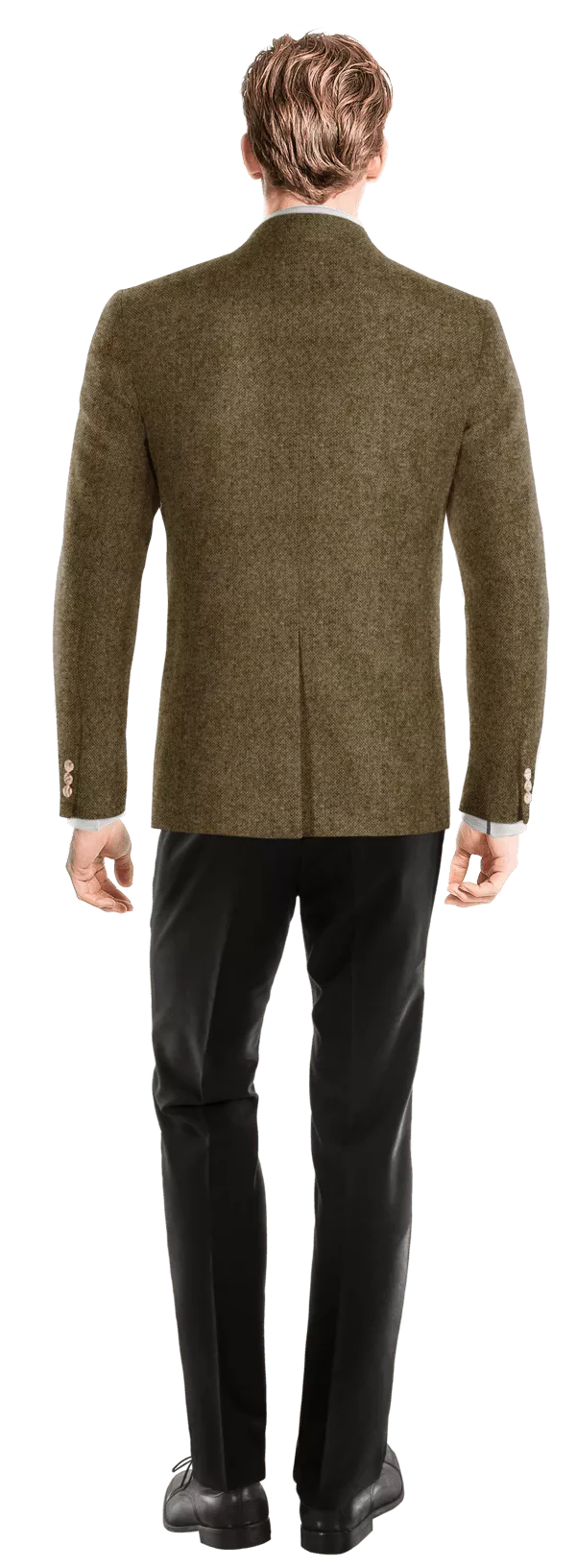 Veste croisée marron en donegal tweed