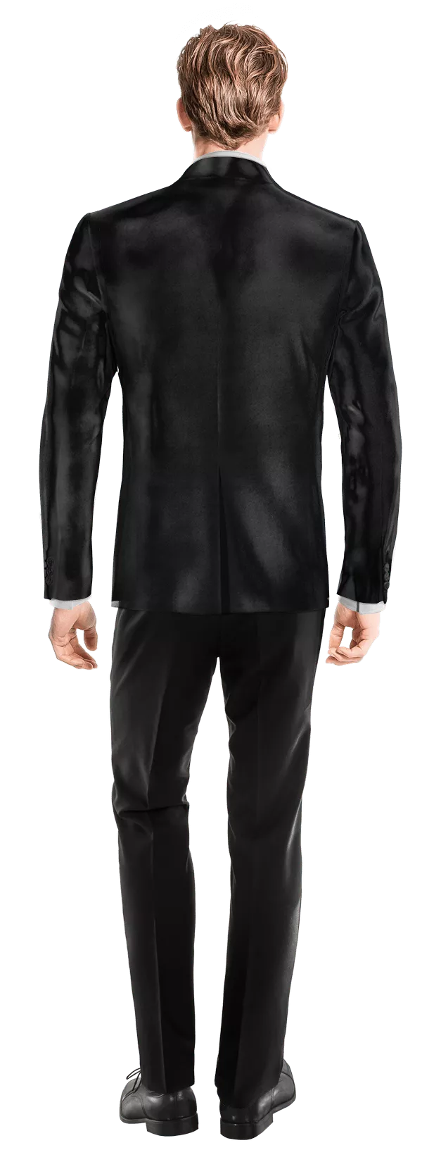 Veste croisée noir onyx en velours slim fit