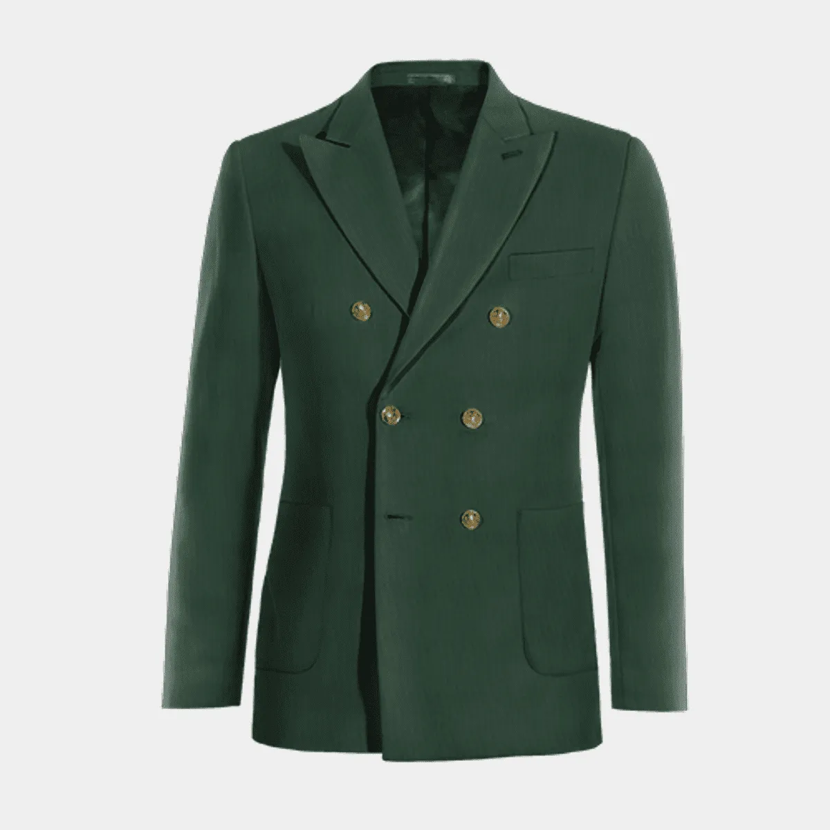 Veste croisée verte revers en pointe essentiel