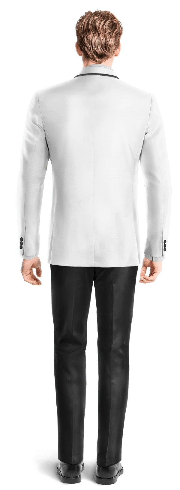 Veste de smoking blanc cassé avec revers noir et pantalon noir