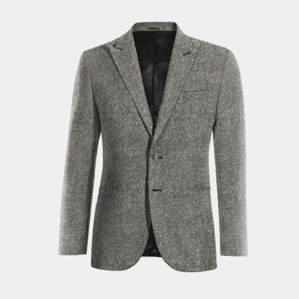 Veste gris clair en donegal tweed revers en pointe