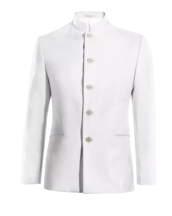 Veste mao blanc neige en lin slim fit