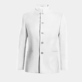 Veste mao blanc neige en lin slim fit