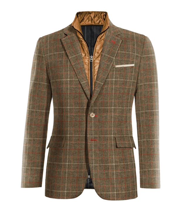 Veste marron prince de galles en tweed édition limitée