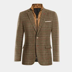 Veste marron prince de galles en tweed édition limitée