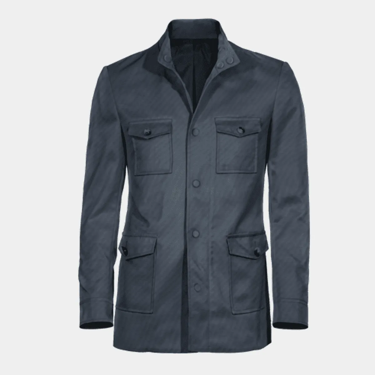 Veste saharienne bleue slim fit