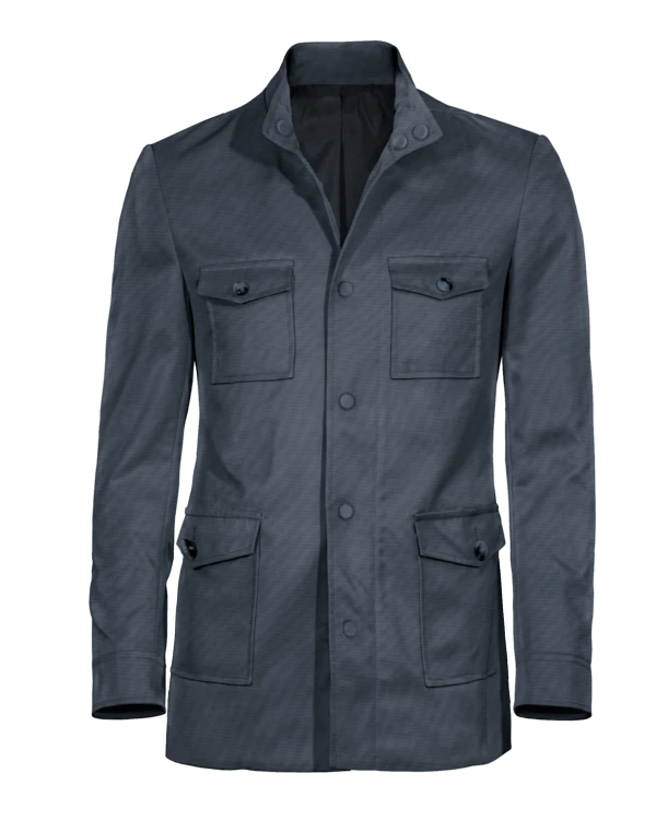 Veste saharienne bleue slim fit